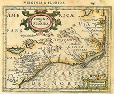 Mid-Atlantic and Southeast Map By Jodocus Hondius