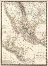 Texas, Southwest, Mexico and California Map By Adrien-Hubert Brué