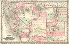 Southwest, Rocky Mountains and California Map By G.W.  & C.B. Colton