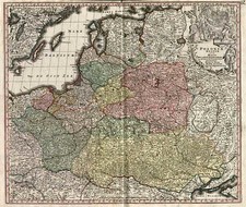 Europe, Poland, Russia, Baltic Countries and Germany Map By Matthaus Seutter