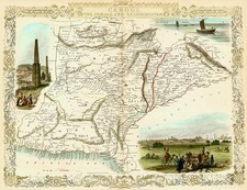 Asia, India, Central Asia & Caucasus and Middle East Map By John Tallis