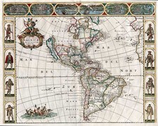 South America and America Map By Frederick De Wit
