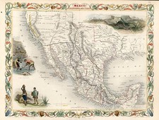 Texas, Southwest, Rocky Mountains and California Map By John Tallis