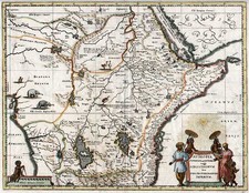 Africa, East Africa and West Africa Map By Matthaeus Merian