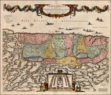 Holy Land Map By Frederick De Wit