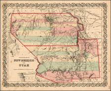 Southwest and Rocky Mountains Map By Joseph Hutchins Colton