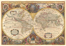 World and World Map By Henricus Hondius