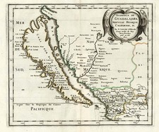 Southwest, Mexico, Baja California and California Map By Nicolas Sanson