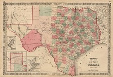 Texas Map By Benjamin P Ward  &  Alvin Jewett Johnson