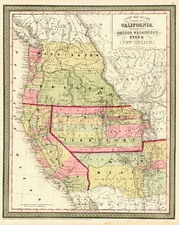 Southwest, Rocky Mountains and California Map By Thomas, Cowperthwait & Co.