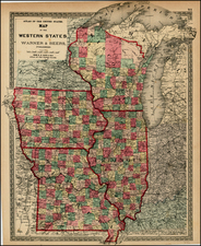 Midwest and Plains Map By H.H. Lloyd  &  Warner & Beers