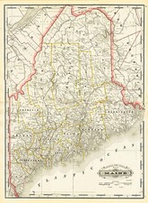 New England Map By George F. Cram