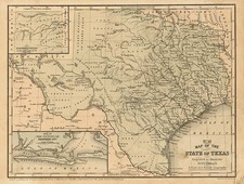 Texas Map By Samuel Augustus Mitchell