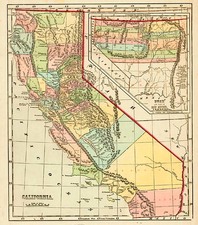 Southwest, Rocky Mountains and California Map By Sidney Morse