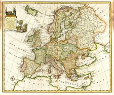 Europe and Europe Map By Emanuel Bowen