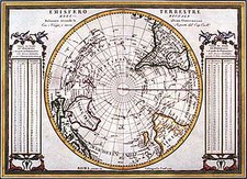 World and Northern Hemisphere Map By Giovanni Maria Cassini