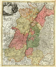 Europe, Switzerland, France and Germany Map By Johann Baptist Homann