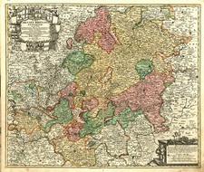 Europe and Germany Map By Johann Baptist Homann