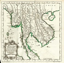 Asia and Southeast Asia Map By Jacques Nicolas Bellin