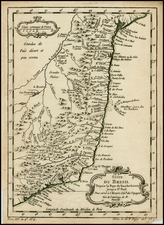 South America, Brazil and America Map By Jacques Nicolas Bellin