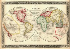 World and World Map By Samuel Augustus Mitchell Jr.