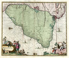 South America Map By John Ogilby / Arnoldus Montanus