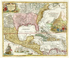 South, Southeast, Texas and Midwest Map By Johann Baptist Homann