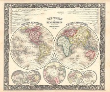 World and World Map By Samuel Augustus Mitchell Jr.