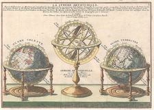 World, World, Celestial Maps and Curiosities Map By Nicolas de Fer