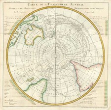 World, Polar Maps, Australia & Oceania, Australia and Oceania Map By Jacques Nicolas Bellin