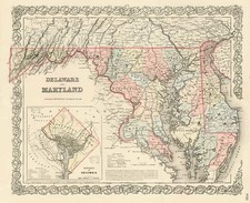 Mid-Atlantic Map By Joseph Hutchins Colton