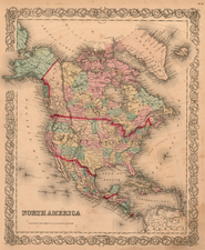 North America Map By Joseph Hutchins Colton