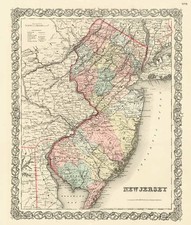 Mid-Atlantic Map By Joseph Hutchins Colton