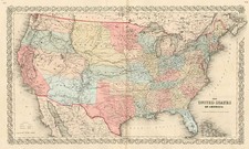 United States Map By Joseph Hutchins Colton