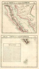 Mexico and Baja California Map By Philippe Marie Vandermaelen