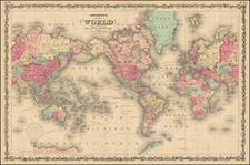 Johnson's Map of the World on Mercator's Projection . . .  By Alvin Jewett Johnson  &  Ross C. Browning