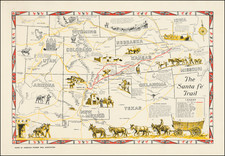 Texas, Nebraska, Oklahoma & Indian Territory, Arizona, Colorado, Utah, Nevada, Colorado, Utah and Wyoming Map By American Pioneer Trails Association