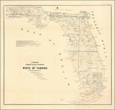 Florida Map By U.S. Surveyor General