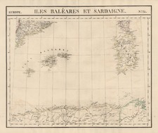 Europe, France, Spain and Balearic Islands Map By Philippe Marie Vandermaelen