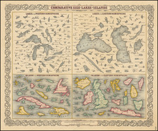 Midwest, Curiosities and Mountains & Rivers Map By G.W.  & C.B. Colton