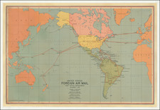 World and World War II Map By Division of Topography, Postmaster General