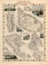 Europe, Mediterranean, Africa and Balearic Islands Map By John Tallis