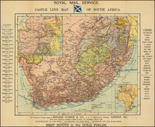 Castle Line Map of South Africa . . . Best Route to the Gold Fields