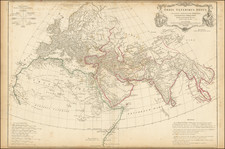 World, Asia and Africa Map By Jean-Baptiste Bourguignon d'Anville