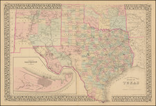 County Map of The State of Texas Showing also portions of the Adjoining States and Territories