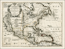 North America and California Map By Vincenzo Maria Coronelli / Jean-Baptiste Nolin