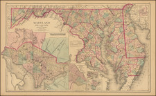 Washington, D.C., Maryland and Delaware Map By Frank A. Gray