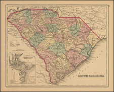 South Carolina Map By O.W. Gray