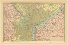 Philadelphia Map By George F. Cram