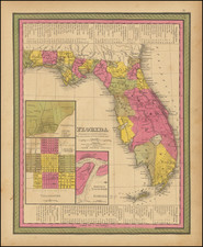 Florida Map By Samuel Augustus Mitchell